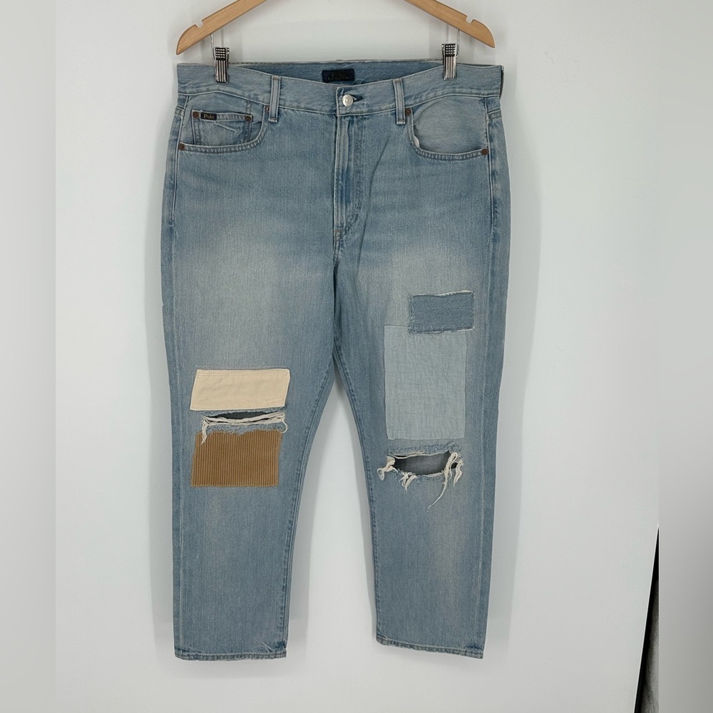 NEW POLO RALPH LAUREN WOMENS SZ 27 THE AVERY BOYFRIEND PATCHWORK Denim Jeans Y4